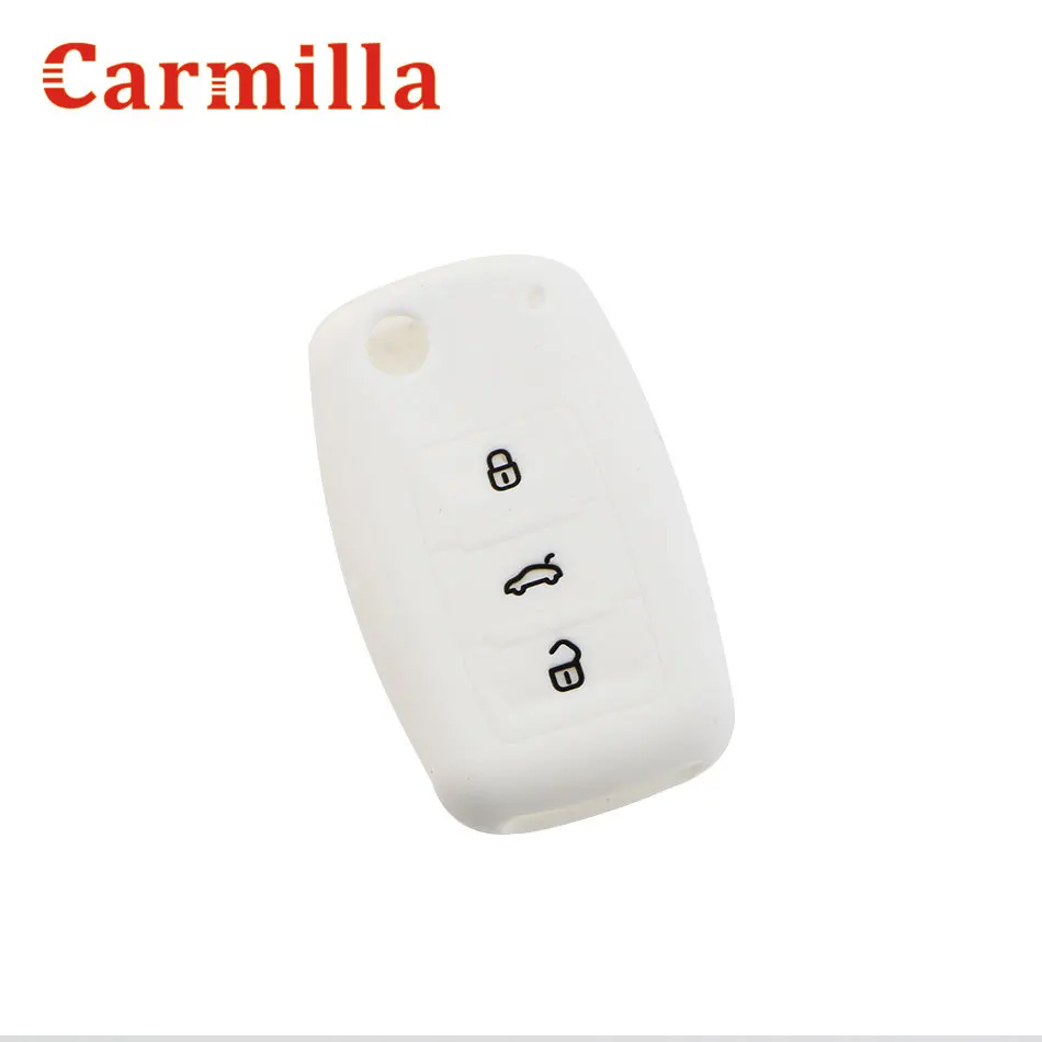 

Silicone Car Key Cover Case for VW Golf for Skoda Yeti Superb Rapid Octavia for SEAT Leon Ibiza 3 Button Remote Key Shell Case