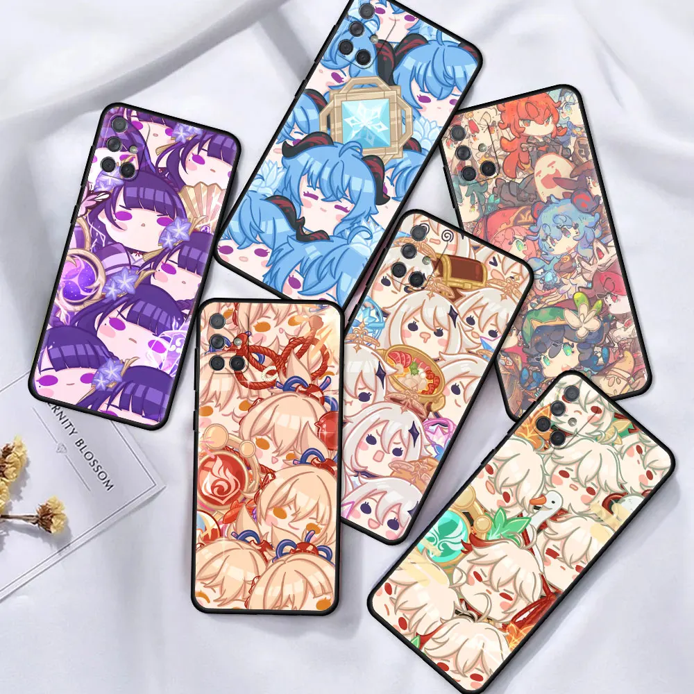

TPU Case For Samsung Galaxy A51 A12 52 A21s A32 A31 A02s A72 A11 A41 A22 5G A01 A91 Black Phone Tampa Genshin Impact