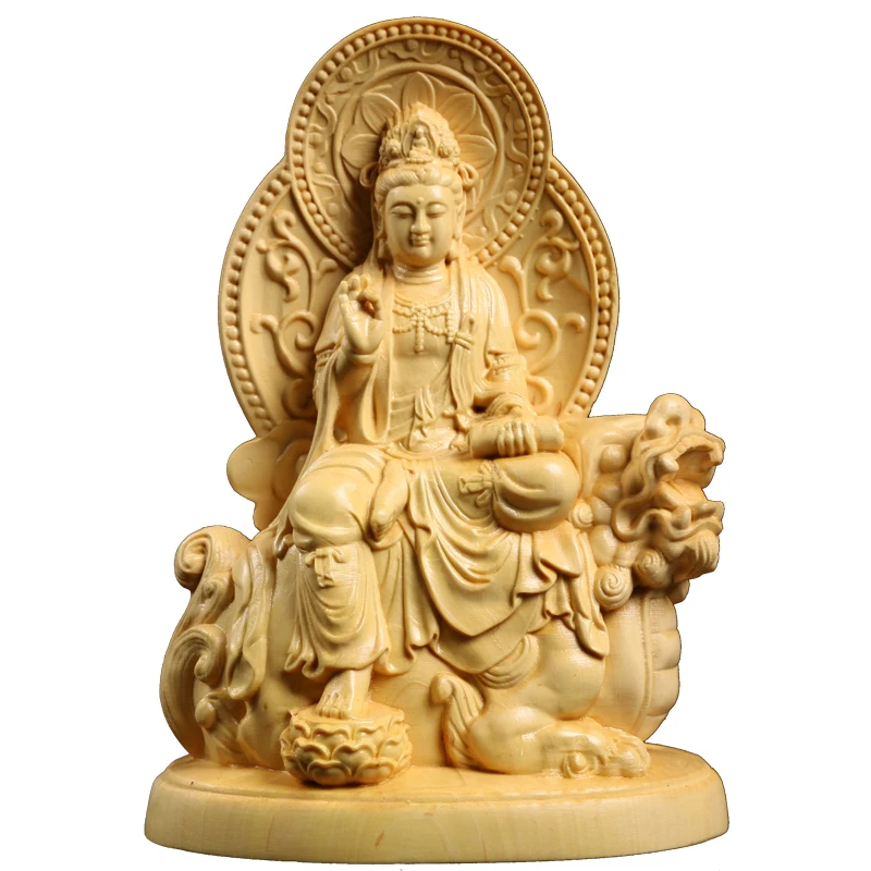Семейная статуя Будды деревянная скульптура домашняя поклонение Гуаньинь