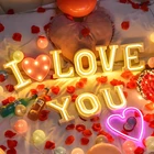 Алфавит неоновый ночник 26 букв теплый белый Настольная лампа с USB для дня рождения свадьбы вечеринки спальни декоративные