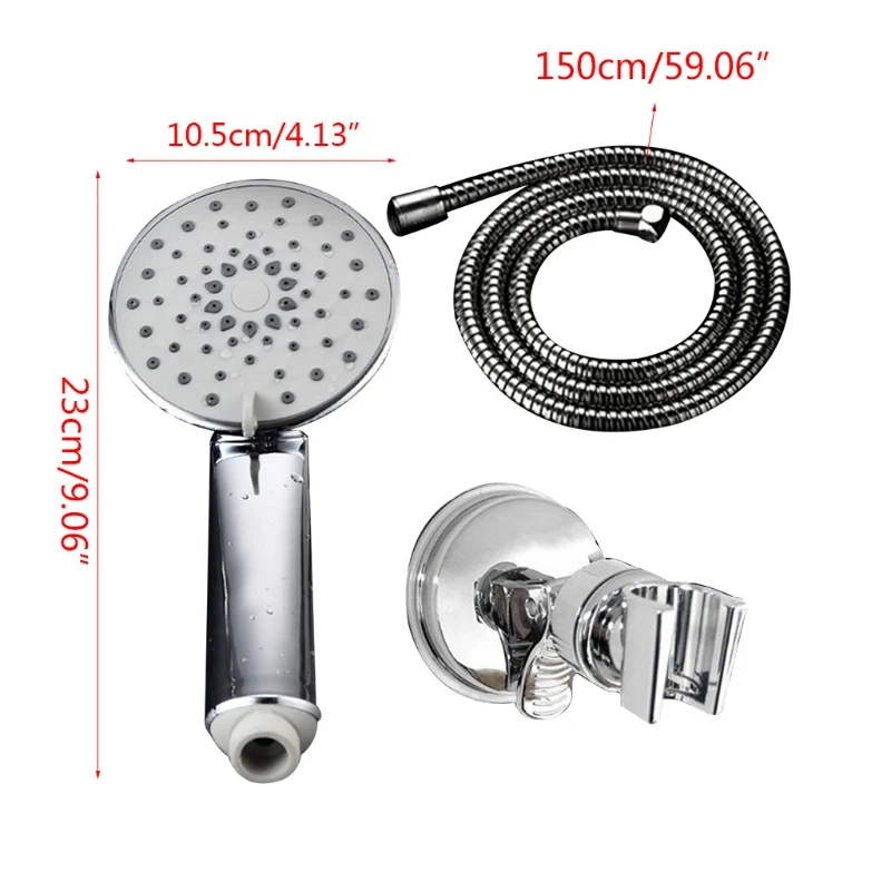 

2021 New 1 Set Wall Mount Shower Head Handheld Shower 5 Shower Modes 100mm Large Panel