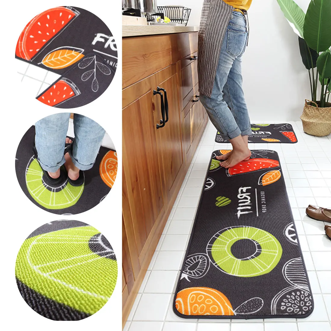 

Long Kitchen Mat Bath Carpet Floor Mat Anti-slip Living Room Balcony Bathroom Printed Carpet Bathroom Doormat Floor