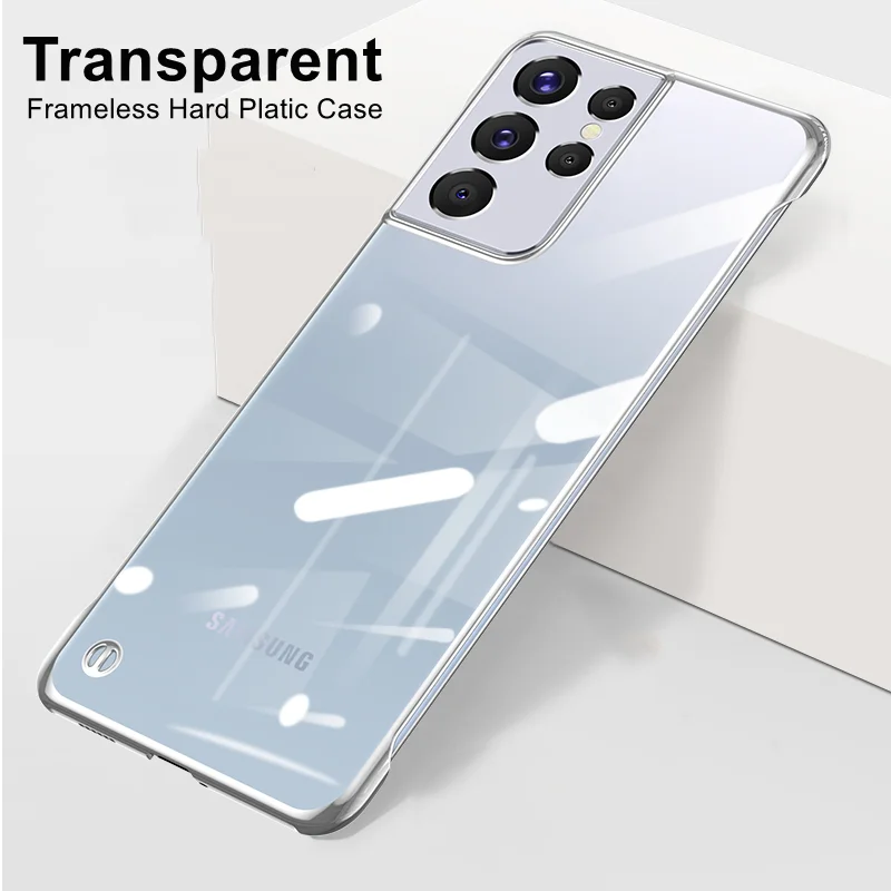 

High Transparency Frameless Hard Case for Samsung Galaxy S22 Ultra 5G Phone Cover Clear Plastic Slim Case For S22 S21 FE