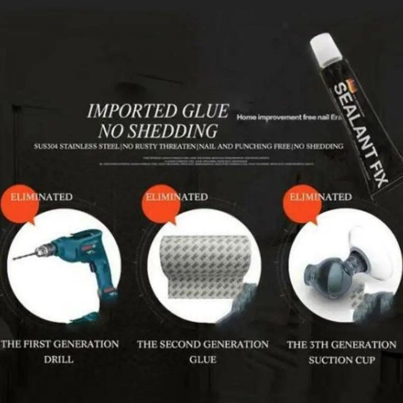 1 шт. прочный водонепроницаемый стеклянный клей без гвоздей быстросохнущий для