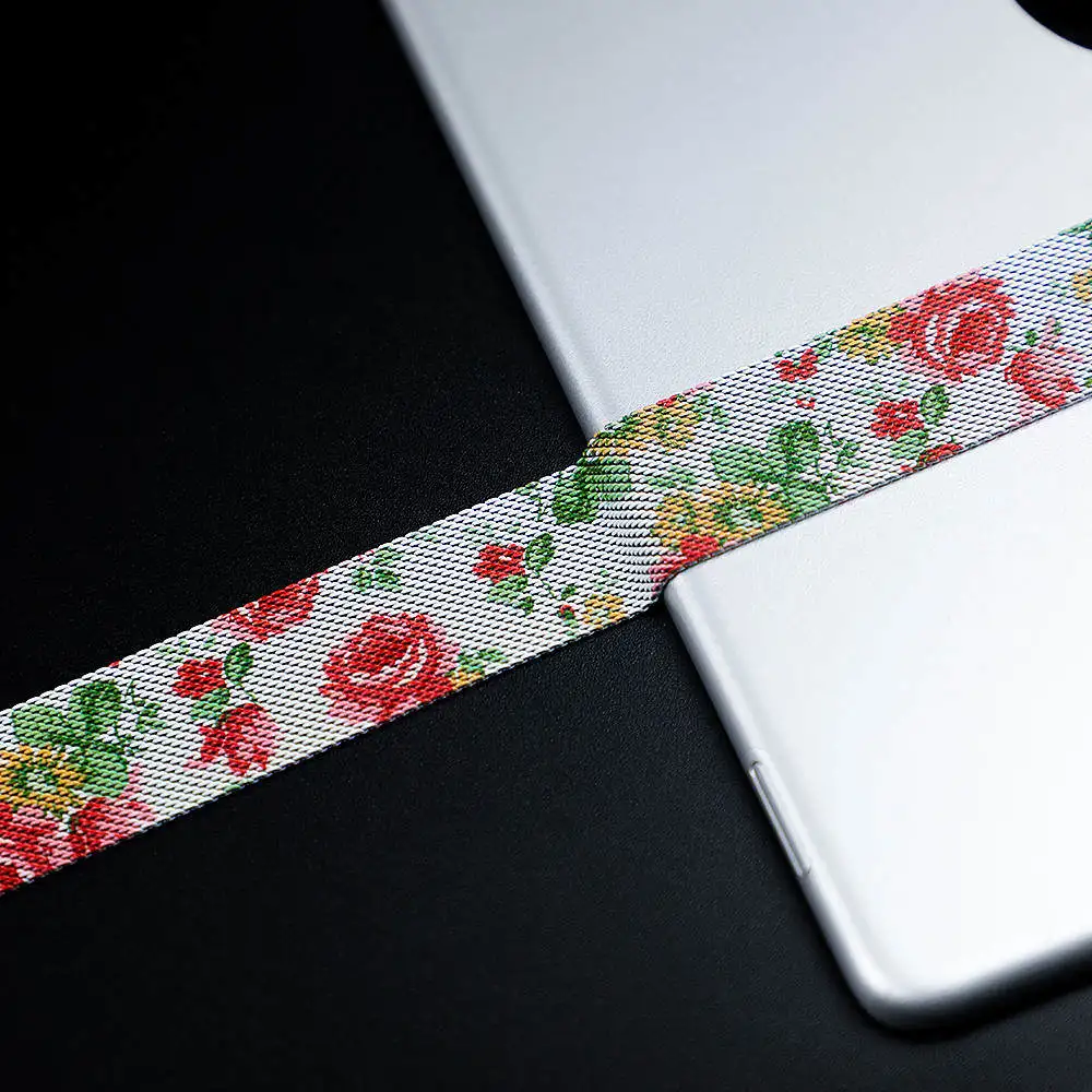 rose flower Высококачественная Миланская петля для apple watch, ремешок для apple watch 4, 5, ремешок 44 мм, 40 мм, iwatch 3, 2, 1, 42 мм, 38 мм, лучший материал - Цвет ремешка: rose flower