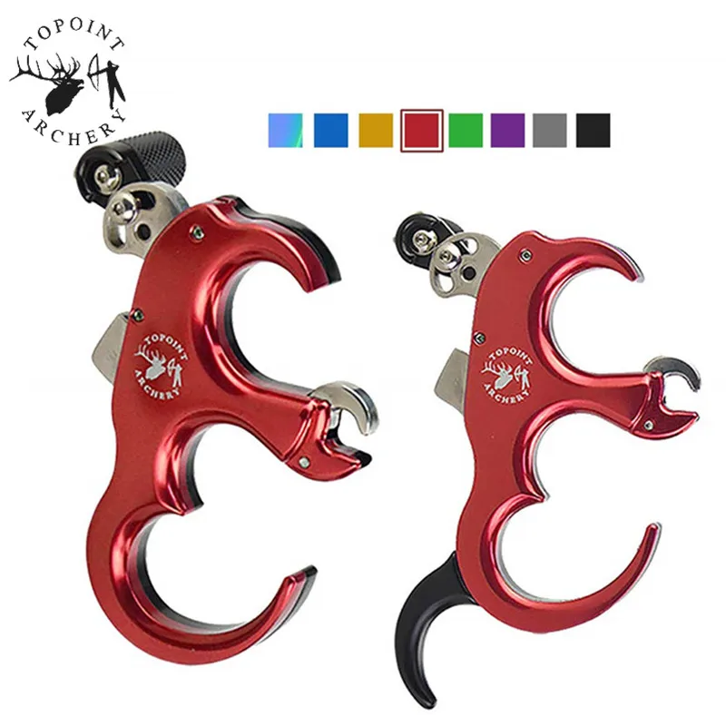 Pro Automatic Archery Bow Release Aids 3 or 4 Finger Thumb Caliper Trigger Grip For Compound Bow Hunting Shooting Accessories