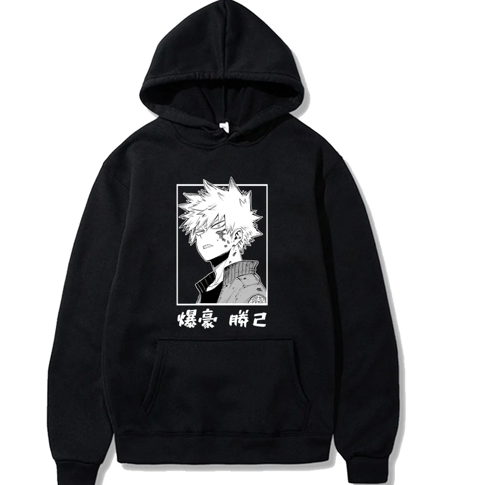 Толстовка с капюшоном в стиле аниме Моя геройская Академия Katsuki Bakugo Оверсайз