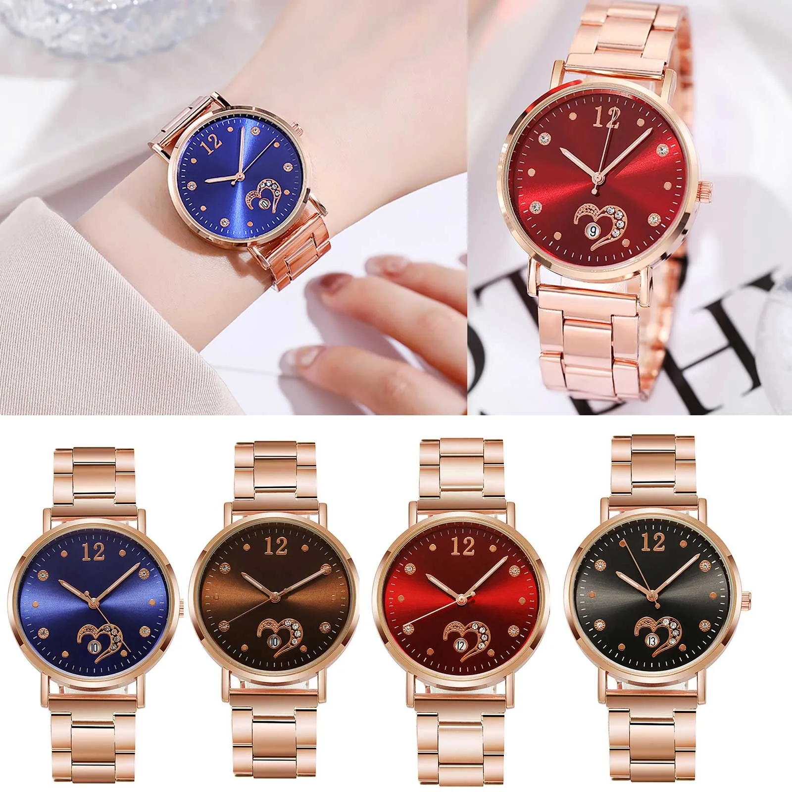 Luxury Watches Quartz Watch Stainless Steel Dial Casual Bracele Fashion Ladies Love Clock Party Часы Женские | Наручные часы