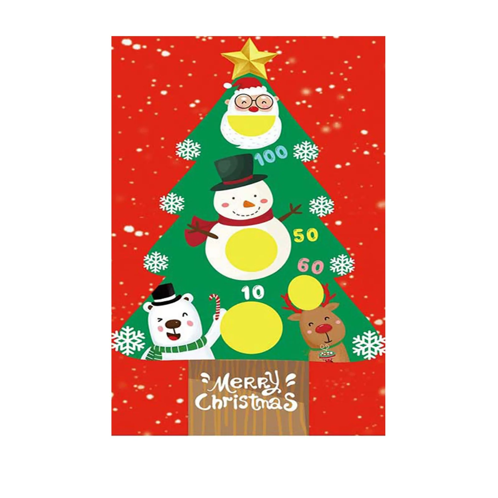 

Christmas Tree Flag Sandbag Game Flags Throwing Hanging Flags Funny Outdoor Game Accessories with 3pcs Random Color Sandbag