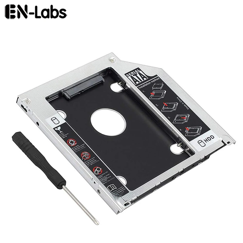 En-Labs 2,5 дюймов SATA 2-й HDD/SSD жесткий диск SATA для SATA caddy лоток для 9,5 мм ноутбука универсальный CD/DVD-ROM Оптический отсек
