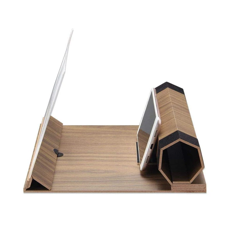 Top 12 inch Hd Screen Magnifier Solid Wood Grain Foldable Mobile Phone Suitable for Watching Movie Videos on All Smartph | Электроника
