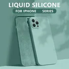 Роскошный оригинальный чехол из жидкого силикона для телефона iPhone 13 12 11 Pro Max Mini X XS XR 7 8 Plus SE 2020, Мягкий противоударный чехол карамельных цветов