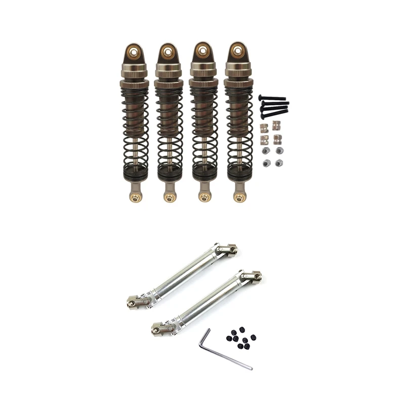 

2 Set RC Car Part: 1 Set RC Car Metal 100Mm Shock Absorber Damper & 1 Set Metal Universal CVD Drive Shaft 102-150Mm