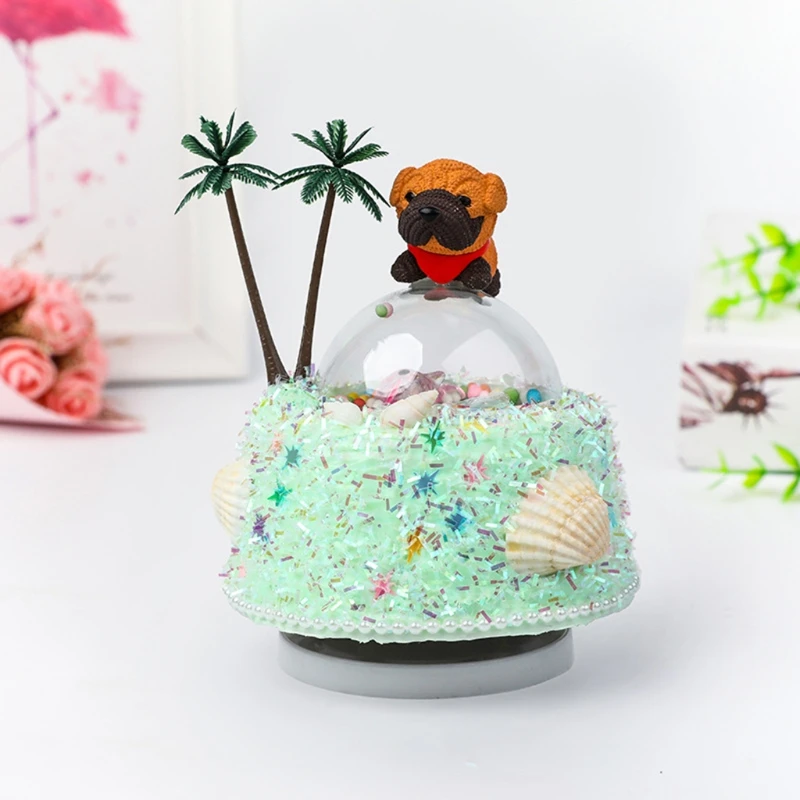 

1 Set Clay Cream Crafts Handmade Music Box DIY Material Kit LED Light Decoration 77HD