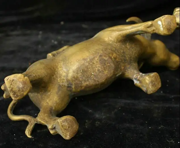 

22CM China old Brass antique Bronze Chinese Zodiac cattle Sculpture