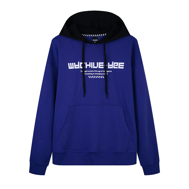 Мужские толстовки KELME Мужская толстовка в стиле хип хоп с буквенным принтом