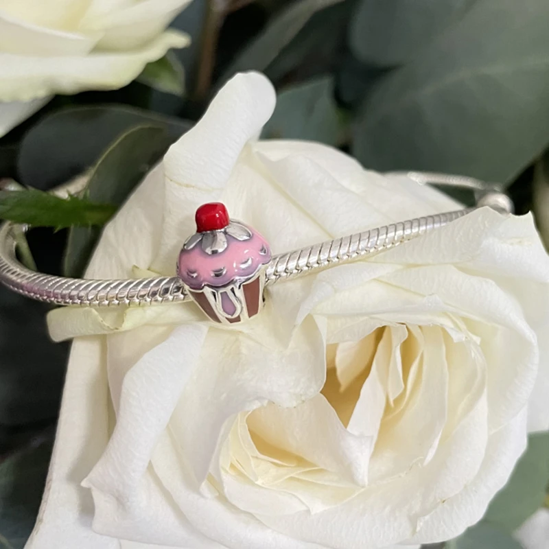 New 925 Sterling Silver Ice Cream Candy Fries Popcorn Lemon Milk Charm bead Fit Original Pandora Bracelet DIY Jewelry For Women | Украшения