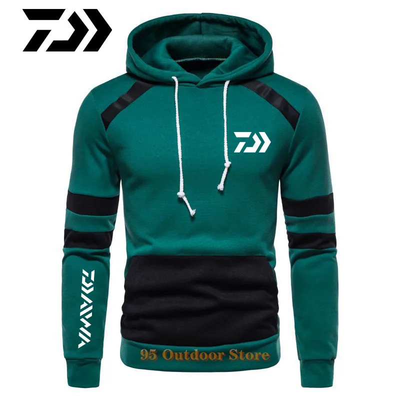 

Новая Толстовка Daiwa, зимний свитшот, Мужская бархатная Толстовка для рыбалки, теплая спортивная одежда для походов, кемпинга, велоспорта, ры...