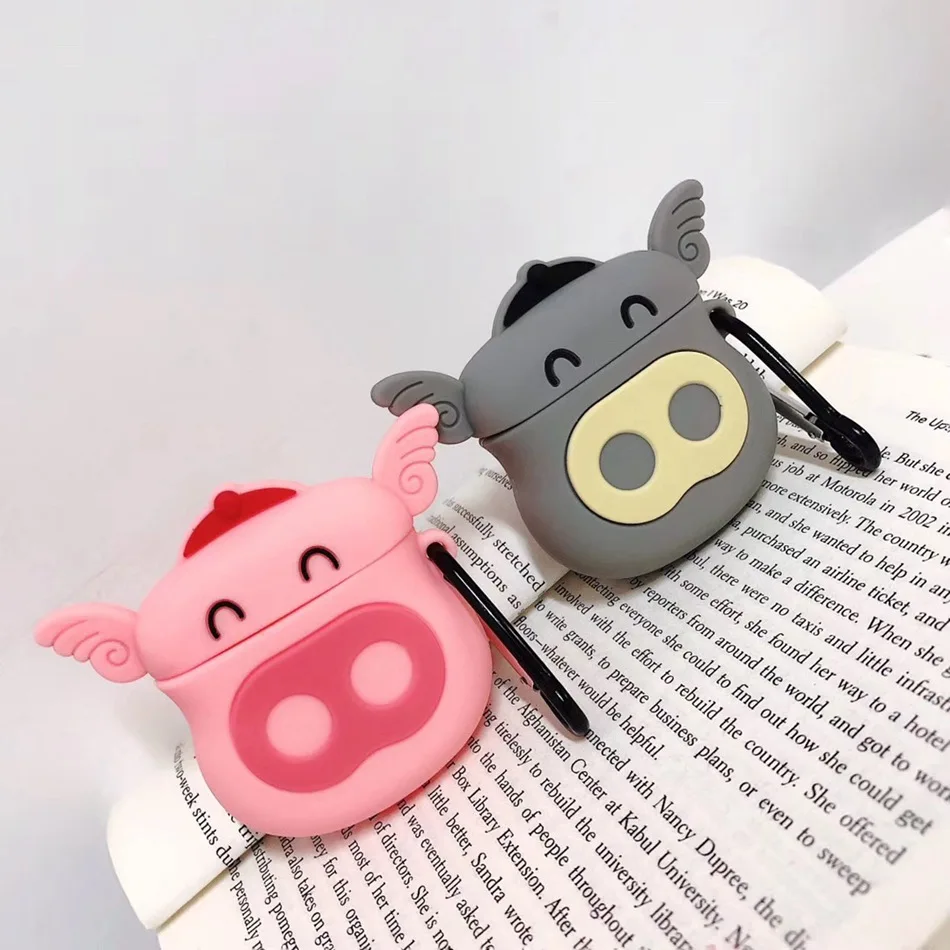 3D наушники в виде кролика чехол для Airpods 2 чехол силиконовый чехол для мыши для Apple Air pods чехол Динозавр для наушников ремешок для наушников