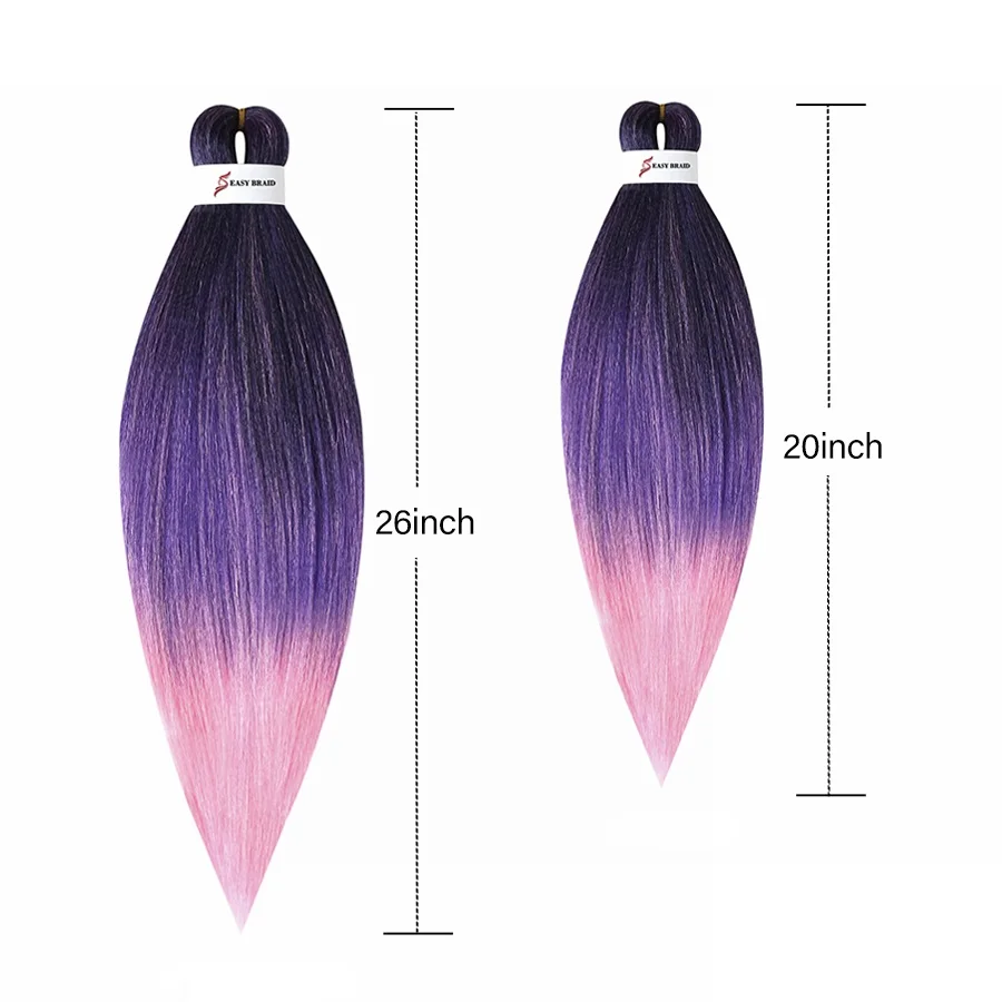 Leeons легкая косичка предварительно растянутые волосы для заплетения 26 дюймов Yaki