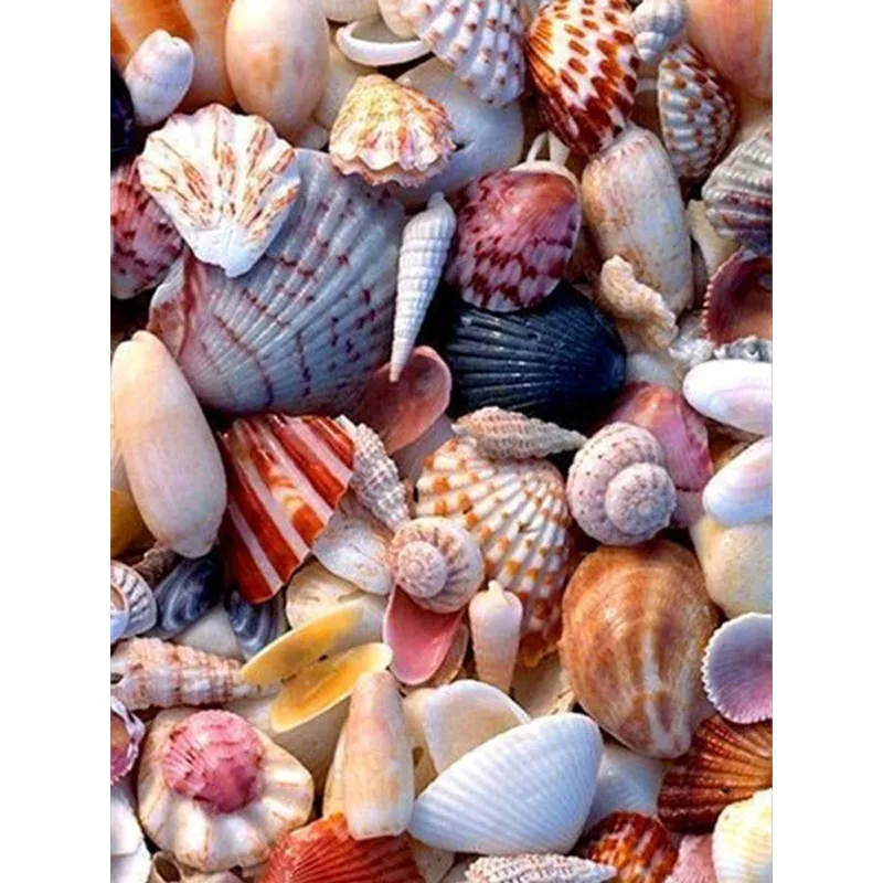 

Full Square/Round Diamond Painting Kits Conch Shell Diamond Embroidery Mosaic Landscape Decoration For Home
