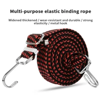 new 120160 inch adjustable flat bungee cords with hooks latex heavy duty straps luggage elastic rope luggage rope