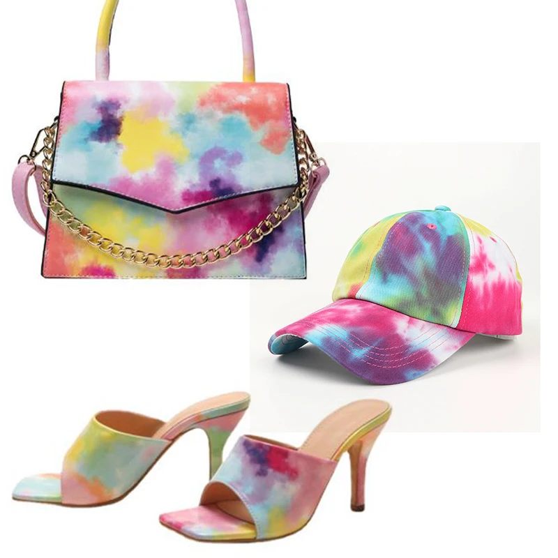 

chaussure femme Baseball Cap And Jelly Purse Color Slippers And Handbags High Heels Slides With Luxury Bags Women's Sandals 2021