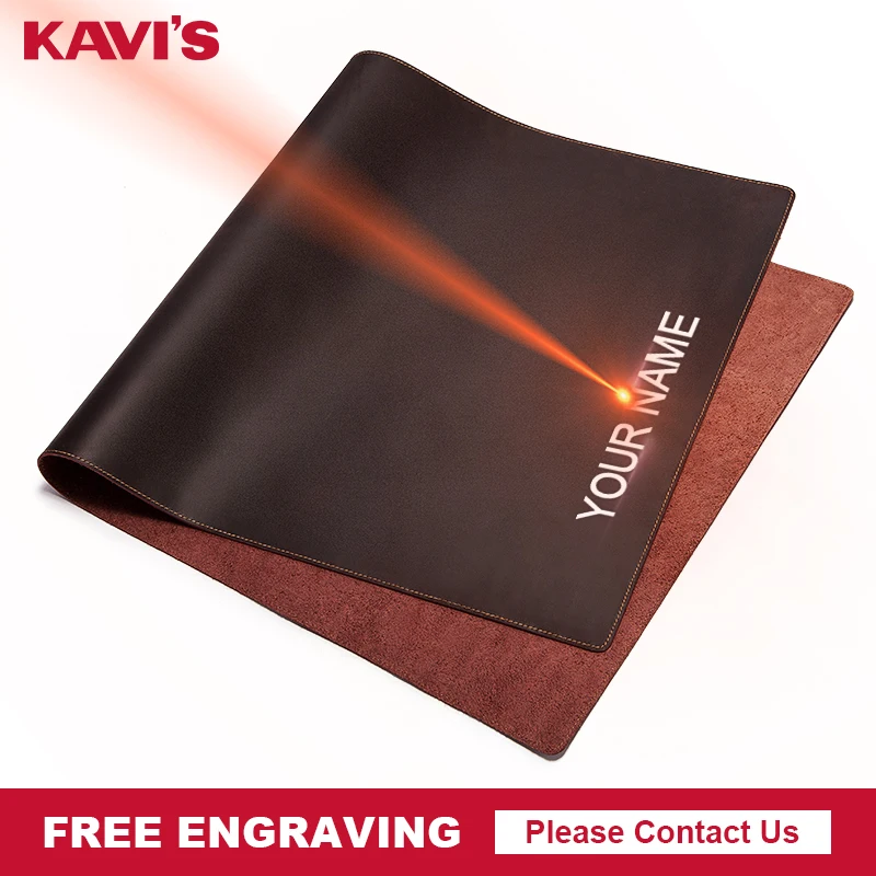 KAVIS Engraving Vintage Office Computer Desk Mat Large Table Keyboard Mouse Pad Cowhide Leather Laptop Desk Gamer Mousepad Mat