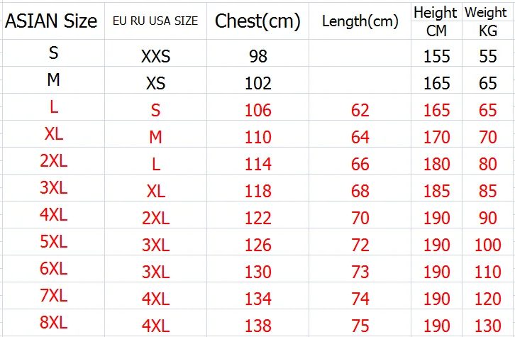 

5XL, 6XL, 7XL, 8XL, - 2021
