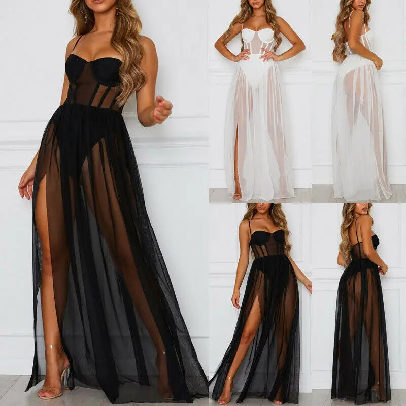 Женский комплект бикини летняя пляжная одежда Сетчатое накидка купальник платье