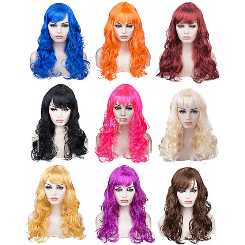 

High Temperature Fibre Synthetic Wig for Women Long curly Wavy Hair Party headwear Prop Anime Cosplay Accessories Halloween Gift