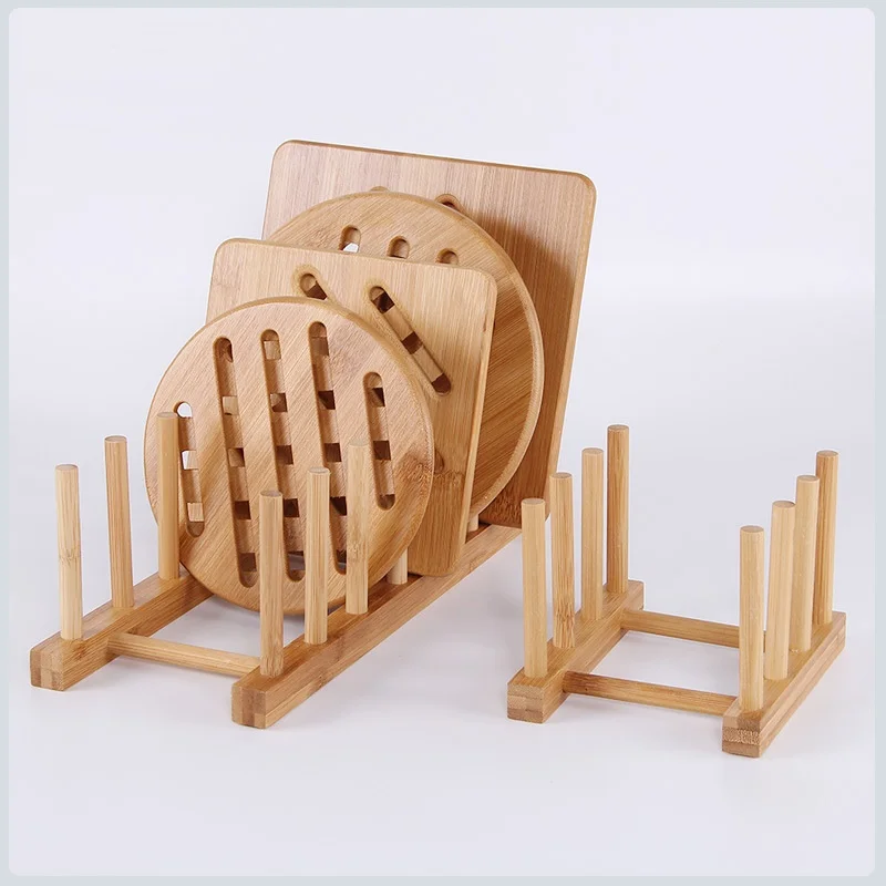 

Bamboo Dish Plate Bowl Cup Book Pot Lid Cutting Board Drying Rack Stand Drainer Storage Holder Organizer Kitchen Cabinet