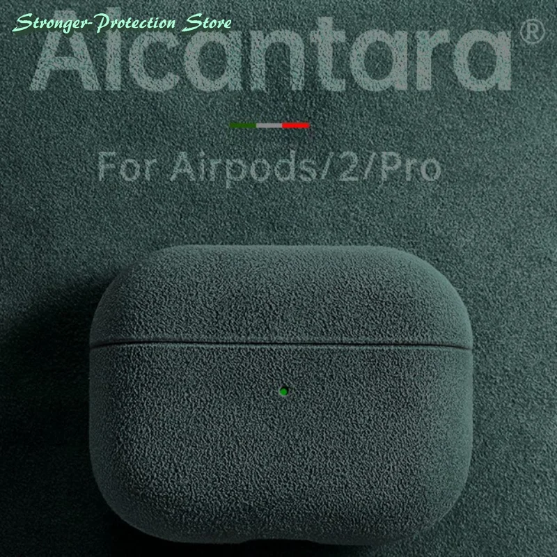 

Чехол из итальянской алькантары для AirPods Pro, роскошный полный Чехол из искусственной кожи для AirPods 2 и 1, чехол с беспроводной зарядкой