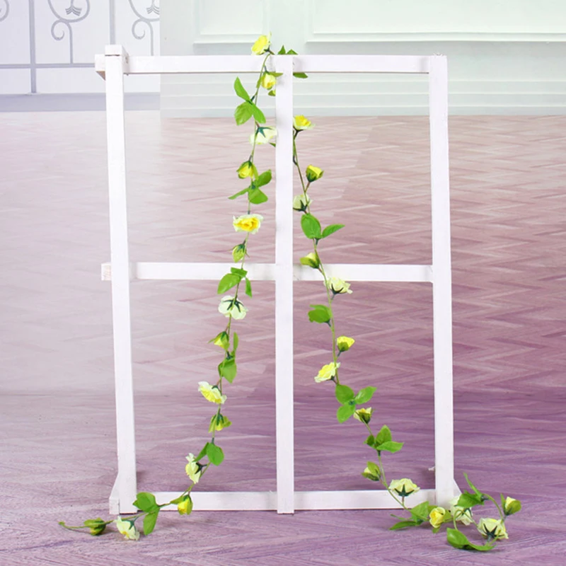 

240CM Silk Roses Ivy Artificial Flowers Vine Fake Plant Spring Autumn Garden Arch Decor Hanging Wall Garland Hanging Rattan