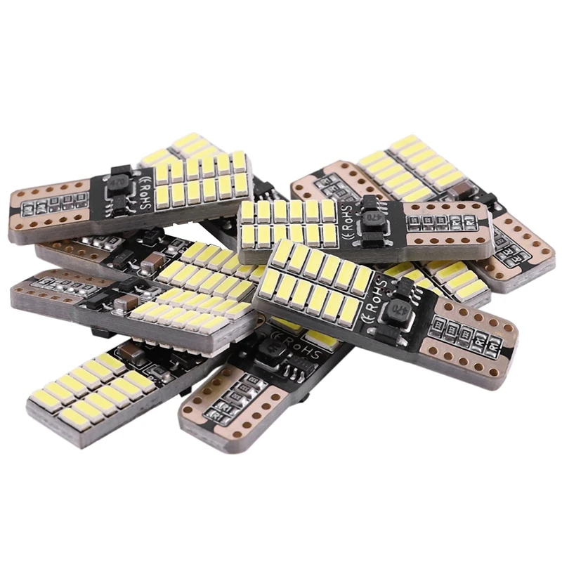 10 шт. T10 Led 24Smd W5W Canbus 24Led 4014 Smd Нет Ошибка 12V авто лампы индикатора светильник