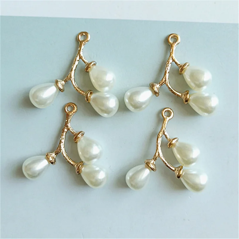 10 шт. Элегантные Подвески из жемчуга в виде ветки дерева подвеска сплава для