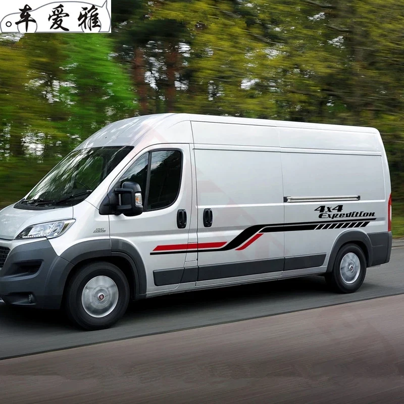 

1Set Car Body Waist Line Decor Stickers For-Fiat Ducato Sport Stripes Styling Vinyl Decals Auto Side Stripes Stickers