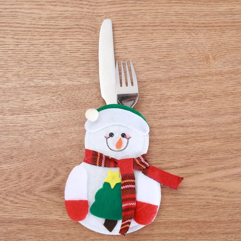 Рождественский набор ножей вилок столовых приборов декоративный чехол с