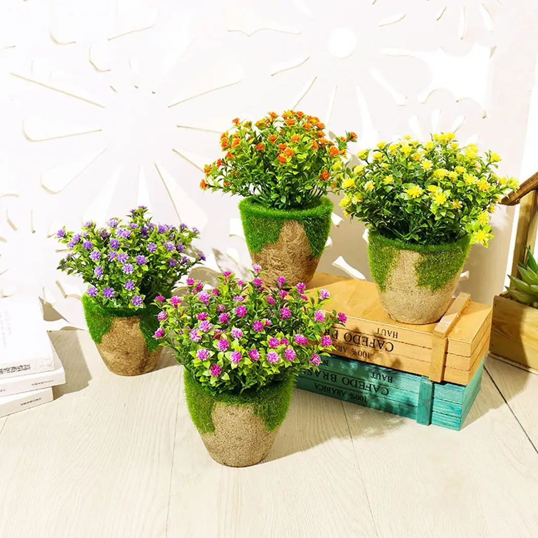 Портативное красивое моделирование цветочного растения бонсай домашнее