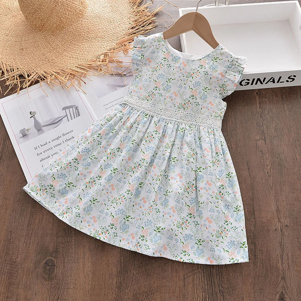 

Melario Flowers Girls Dresses 2022 New Fashion Kids Clothes Summer Floral Vestidos Cotton Children's Clothing 3-8 Years Costume