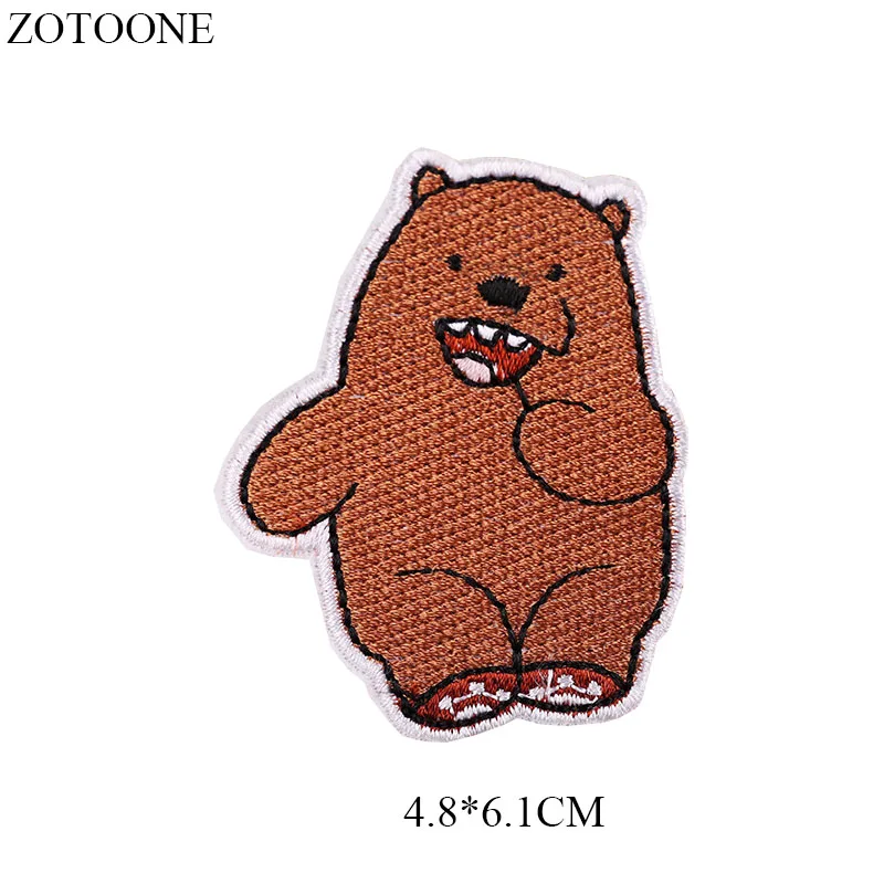 ZOTOONE пришить клеевые заплатки для одежды джинсы с милым медведем передачи тепла