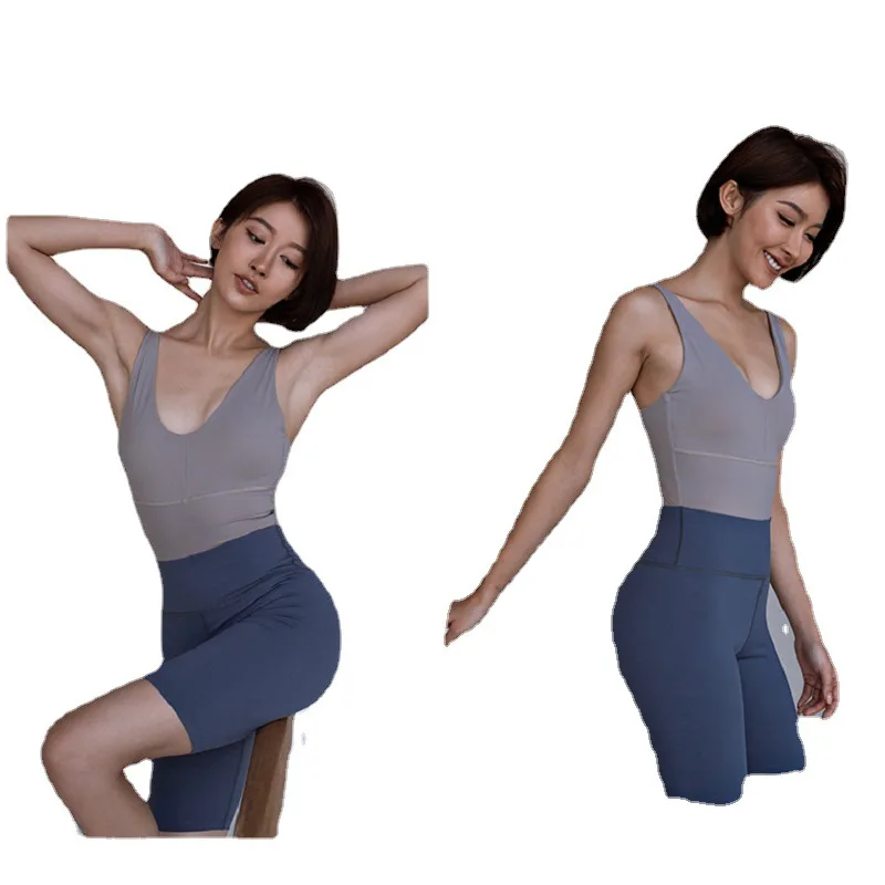 

Siamese Sportswear Fitness Short Open Back Gym One Piece Yoga Suit Workout Set Sport Bodysuit Sexy Backless Conjoined