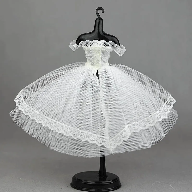 

Pure White Lace Dress for Barbie Doll Outfits Clothing Princess Party Gown for Blythe Doll Clothes 1/6 Dolls Accessories Toys