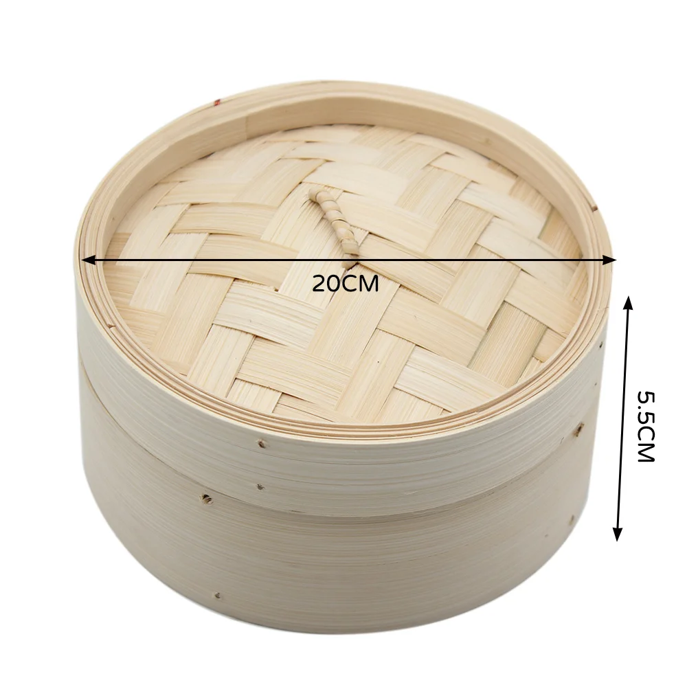 

1 Set Handmade Chinese Dumplings Bamboo Steamer Cooker Anti-scald with Handle