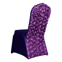 chair covers elastic tear resistant spandex satin rosette back chair slipcovers protector wedding party decor chair cover