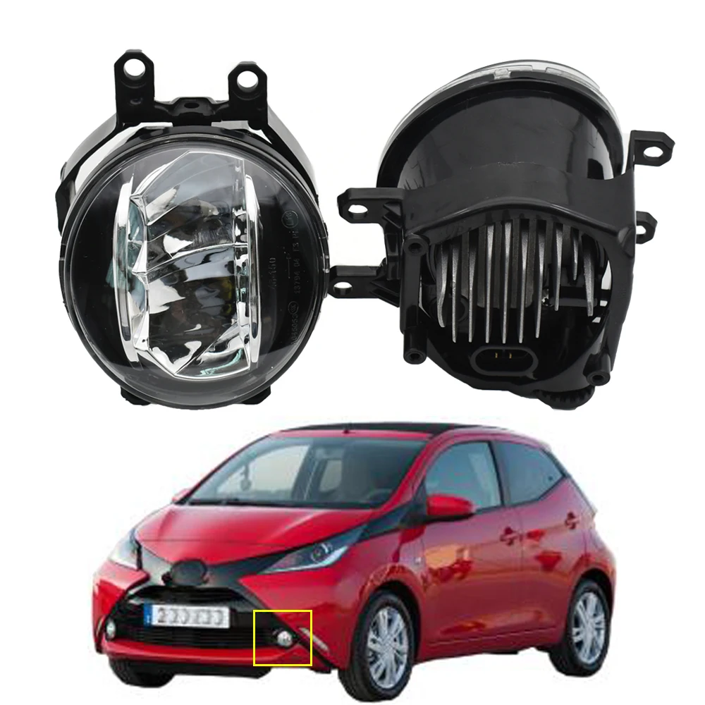 2шт. передний светодиодный противотуманный фонарь для автомобиля H11 12V прямая замена для Toyota Aygo (_B4_) 2014 2015 2016 2017 2018.