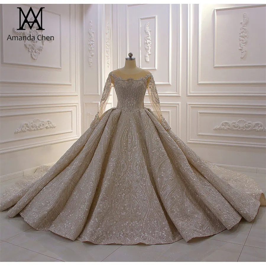 Свадебные платья для невесты 2020 роскошное свадебное платье с длинным рукавом и
