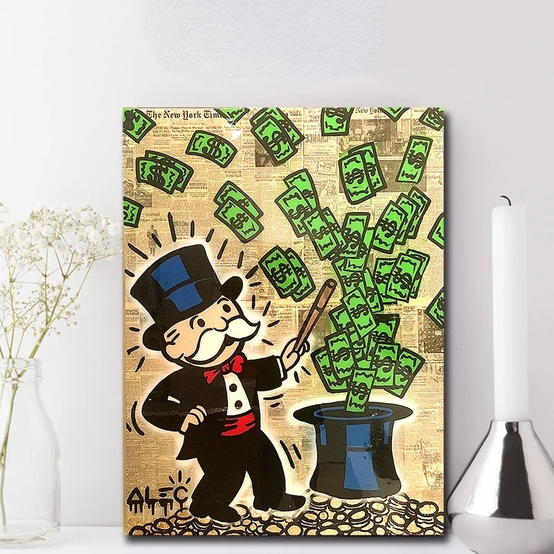 

Magische Hoed Straat Graffiti Alec Monopolyingly Canvas Painting Hd Prints Poster Wall Art Pictures Voor Woonkamer Home Decor