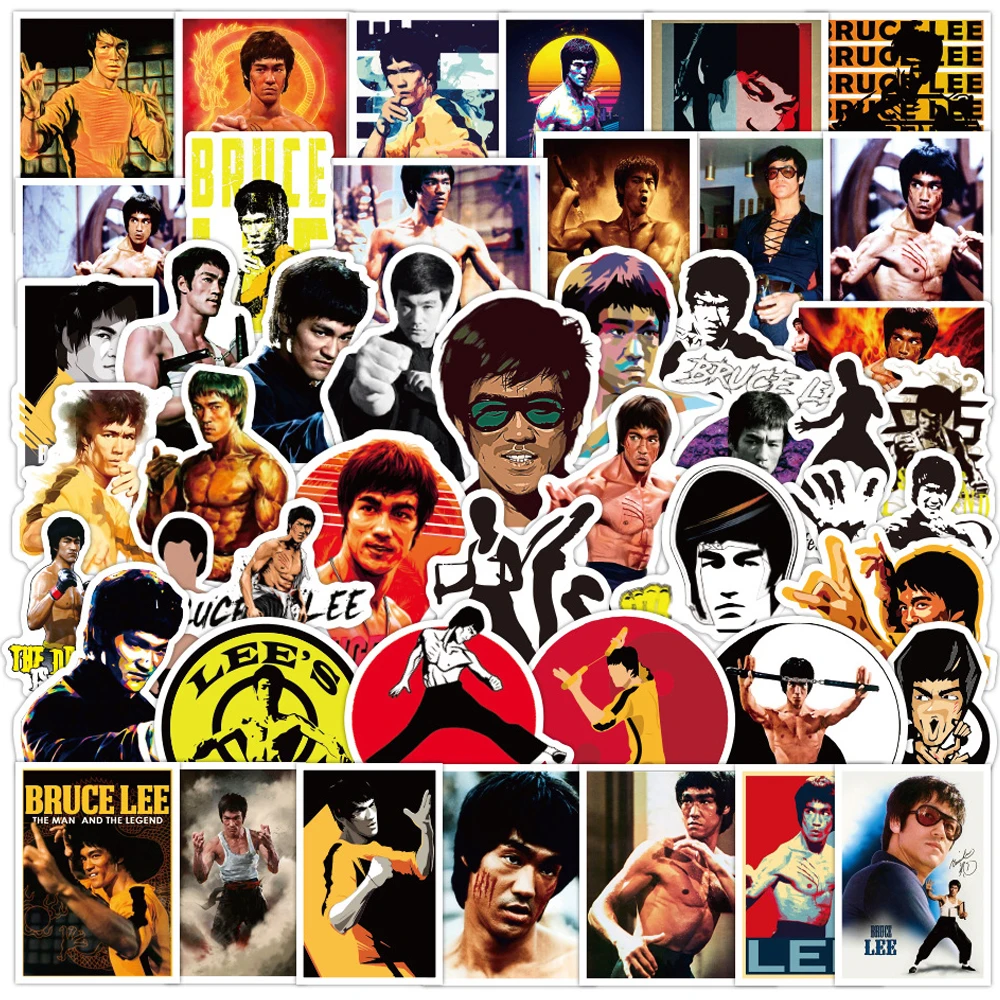 

10/30/50PCS Bruce Lee China Kung Fu Stickers Laptop Water Bottle Skateboard Waterproof Aesthetic Graffiti Decal Sticker Kid Toy