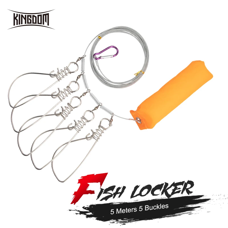 

Kingdom High Quality Fishing Ropes 5m Fishing Lock Buckle Stainless Steel Live Belt Float Fish Stringer Fishing Lure Accessories